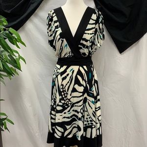 Roulette V Neck and Back Dress